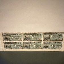 Lynchburg & Durham Railroad Interest Bond 1890-1893 Uncut Sheet of 6