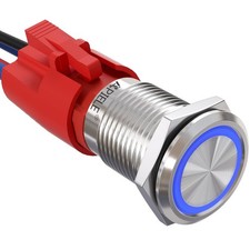 10 Amp 16mm Latching Push Button Switch 12V Angel Eye LED Waterproof R...