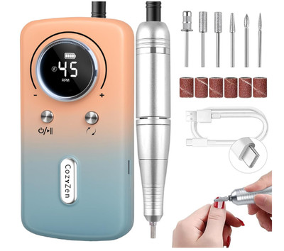Lima profesional 45000RPM, recargable y silenciosa para uñas acrílicas y de gel.