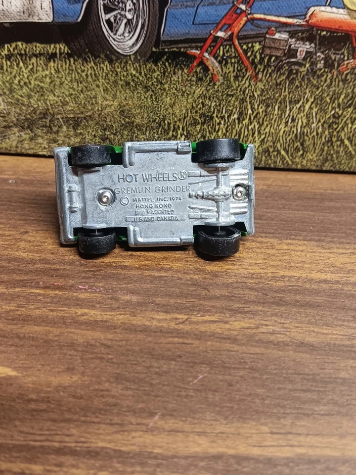 Hot Wheels Redline 1974 Gremlin Grinder HK esmalte verde rehecho pintura nueva Foto 4 de 4