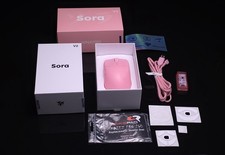 Ninjutso Sora V2 Wireless Gaming Mouse Pink Great Condition with Extra Skates