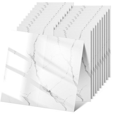 20-40pcs Self-Adhesive Faux Tile Wall Stickers with Marble Patterns for decor