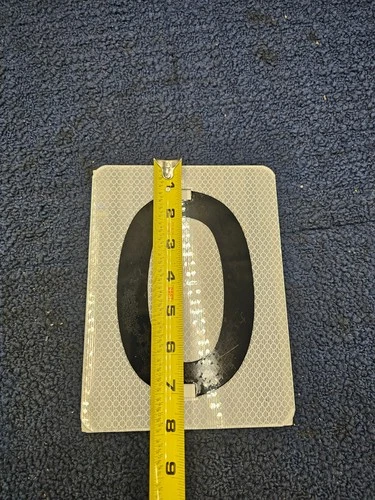 (QTY 2) Aluminum Reflective Parking Lot Number 0 Sign 8" x 6" Curbside image 3