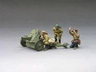 King and Country - RA010 - Anti-Tank Gun, Official with Binoculars and 2