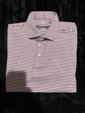 Rhoback Men  s Large Spacious Skies Heather Stripe Short Sleeve Performance Polo