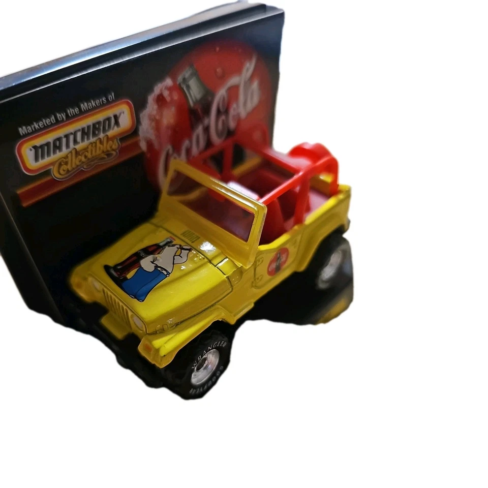 Matchbox Collectibles Coca Cola 1998 Jeep Wrangler, Yellow, 1/64 - Image 2 of 4