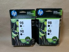  Lot of 2 HP 98 C9514FN Black Ink Cartridge- Warranty 4/14-Twin Pack Sealed