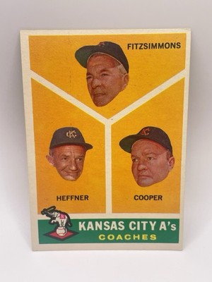 1960 Topps Athletics Coaches Fred Fitzsimmons, Walker Cooper, Don Heffner #462