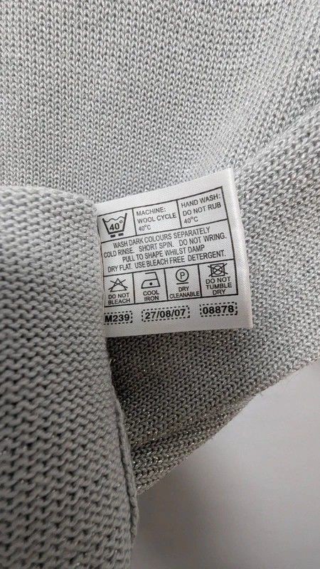 EWM Pure Classics Silver Metallic Knit Top Size M Y2K 2007 Scallop Hem image 8