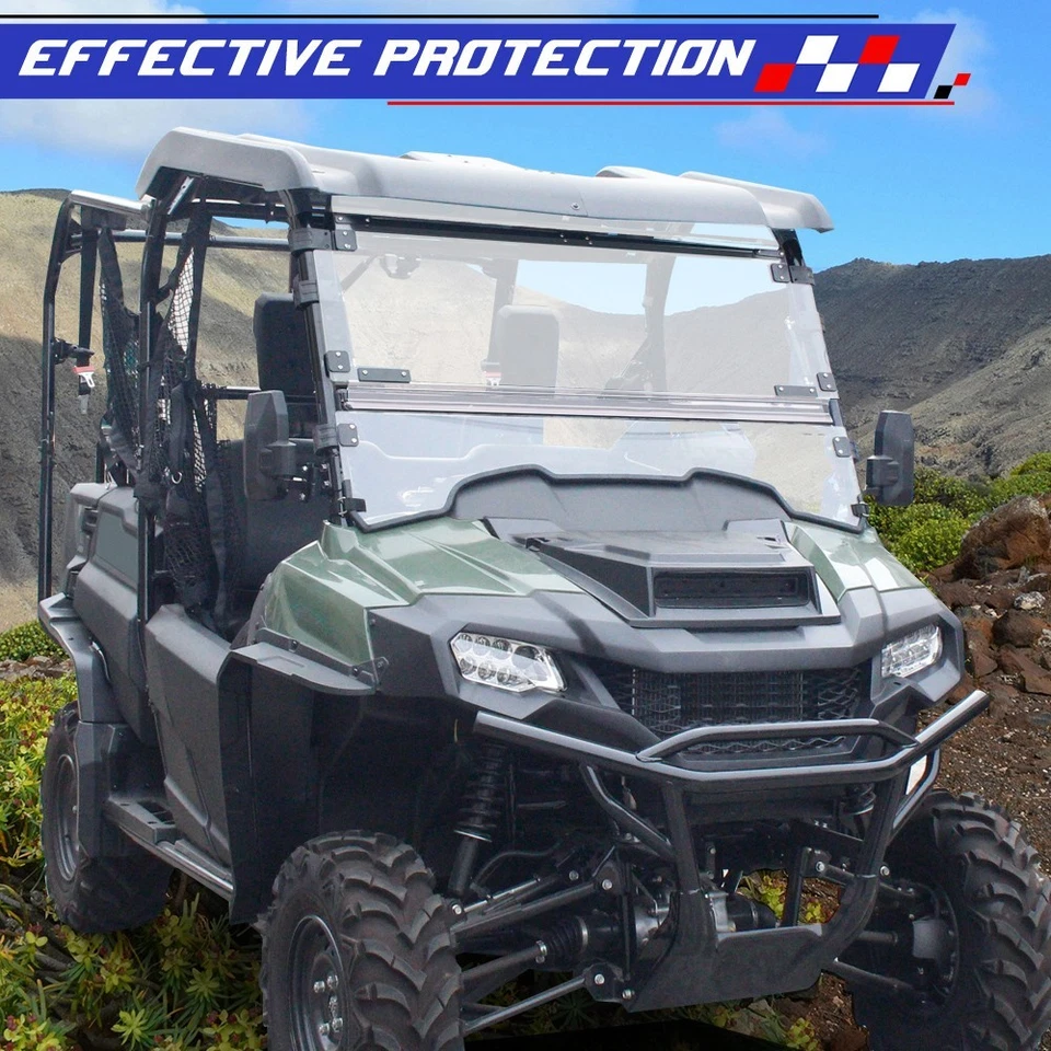 Front 3-IN-1 Flip Windshield Vented Compatible with Honda Pioneer 700 2014-2025 — 第 4/4 张图片