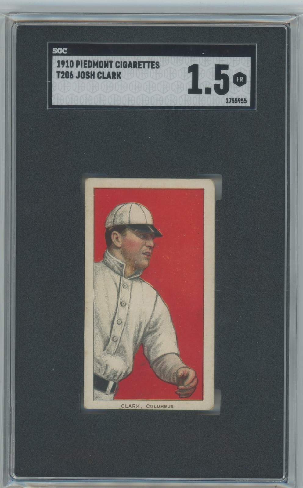 1910 Piedmont Cigarettes Baseball T206 Josh Clark SGC 1.5 350 Subjects
