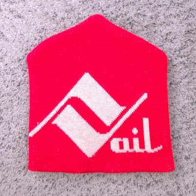 VTG Vail Colorado Ski Beanie One Size Red Knit Cap Skull USA Roxbury Mills GUC