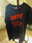 VINTAGE 1980er DARE TO KEEP KIDS OFF DROGEN HERREN XL EINZELSTICH