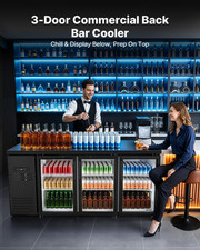 19.6 Cu Ft Back Bar Cooler 3 Glass Door Beer Wine Beverage Fridge