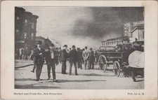 Market And Front Sts San Francisco CA 1900s Hotel Fire Terminus Postcard