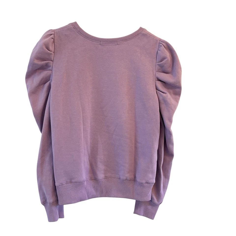 Sudadera Rebecca Minkoff Janine Púrpura Manga Abullonada Cuello Redondo Pullover Talla M Foto 2 de 4