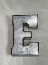 7" Galvanized Metal Letter for Wall Decor - 3D Letter E for Hanging Free Stand