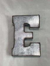 7" Galvanized Metal Letter for Wall Decor - 3D Letter E for Hanging & Free Stand