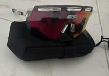 Occhiali Bdc Mtb SCICON Aerowatt Crystal bianco con lente multi-specchio rosso