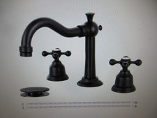 AKLFGN Double handle 8 in Widespread Bathroom Faucet 3 Hole w Drain Matte Black