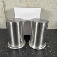 2X Utensil / Silverware / Straw Holder Caddy Canister Brushed Stainless Steel