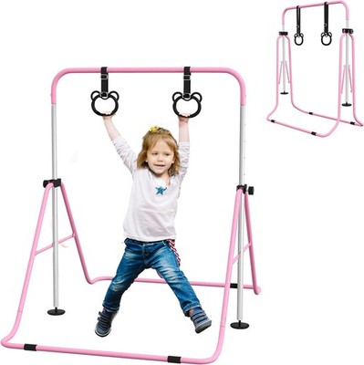 HOMCOM Kindergymnastikstange, horizontale Trainings-Kip-Stange für Kinder, verstellbarer Hei
