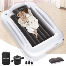 Inflatable Toddler Travel Bed - Portable Toddler Kids Travel Bed with Safety Sid
