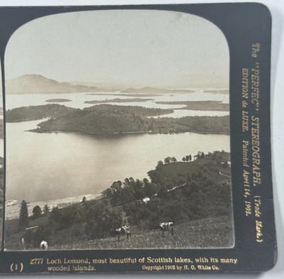 Loch Lomond Most Beautiful of Scottish Lakes Many Wooded Islands Stereoview Card
