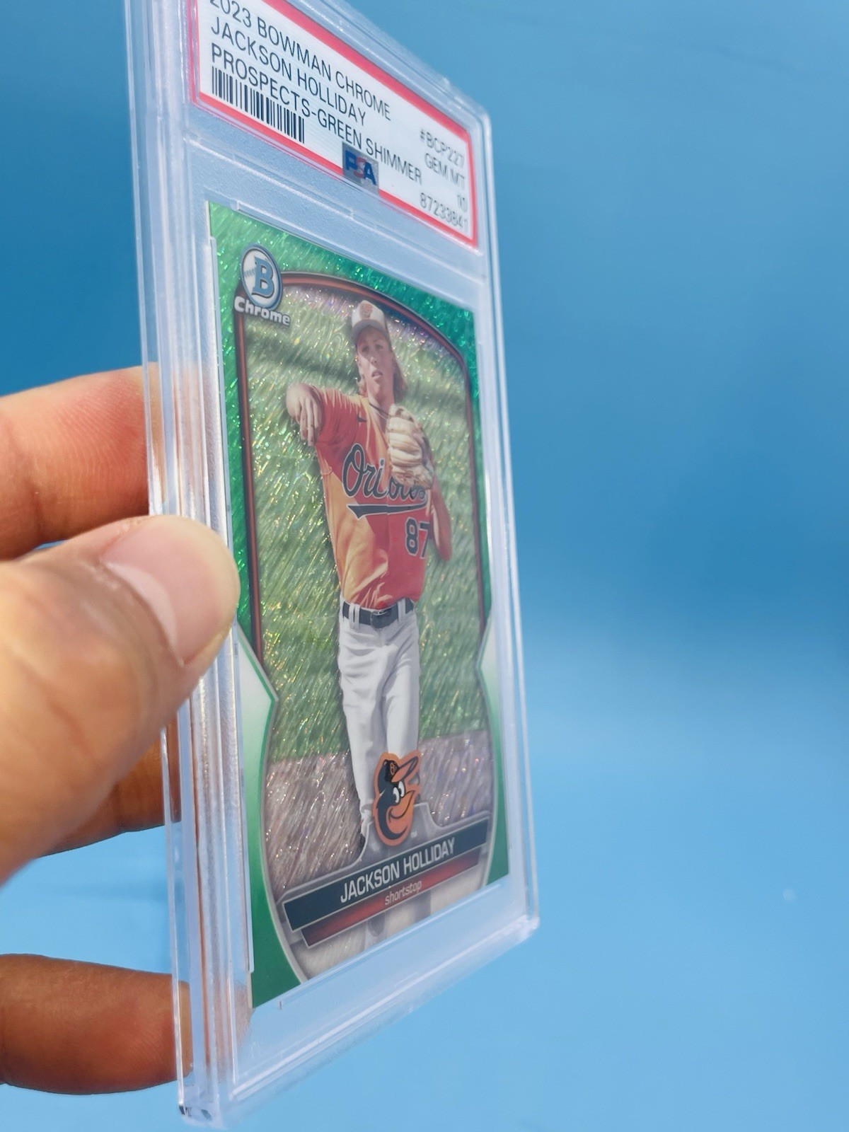 2023 Bowman Chrome ~ JACKSON HOLLIDAY ~ Green RC #'d /99 ~ PSA 10 GEM MINT 🔥 view 9