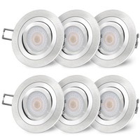 6X Led Einbauleuchte RF-2 Flach Schwenkbar Spot Alu Fourstep Dimmbar 5W Warmweiß