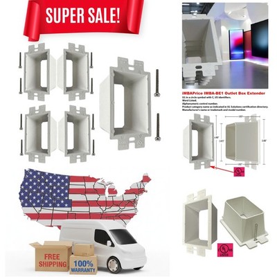 Non-Metallic 1-Gang Outlet Box Extenders - 5 Pack for Remodeling Excellence