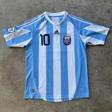 Iconic Messi #10 Argentina 2010 World Cup Rare Home Soccer Jersey READ!