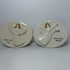 Hand-painted Angel Wall Plaque, Faith, Hope, Harmony/ And Home, Spirit, Warmth