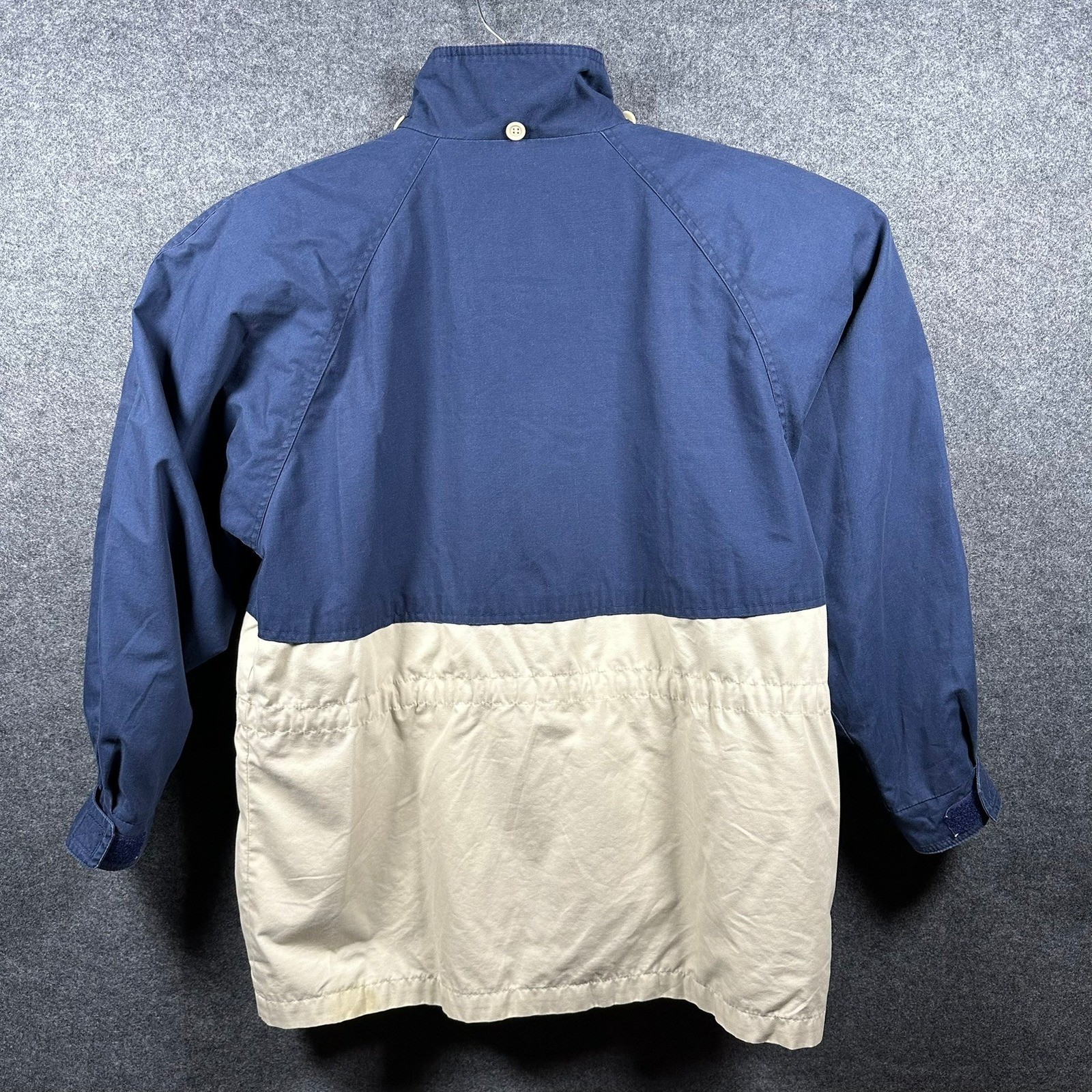 Towne by London Fog Jacket Mens M Blue Tan Barn Chore Outdoor Coat