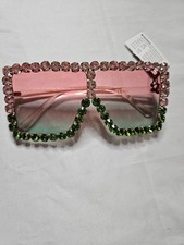 Oversized Rhinestone Square Sunglasses Bling Fashion Shades