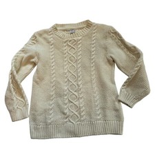 Janie and Jack Cable Knit Sweater Sz 4 Wool Blend Fisherman Classic Family Photo