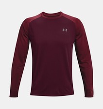  45 Under Armour UA Textured Long Sleeve Shirt  Dark Maroon / Pitch Gray  M