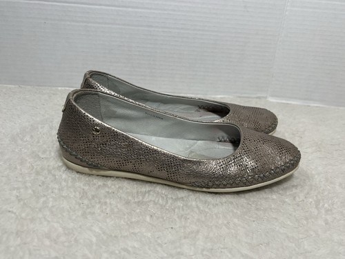 Pikolinos Women’s Sz 37 US 6.5 Relax Gray Metallic Leather Comfort Flat Shoes  - Picture 7 of 12