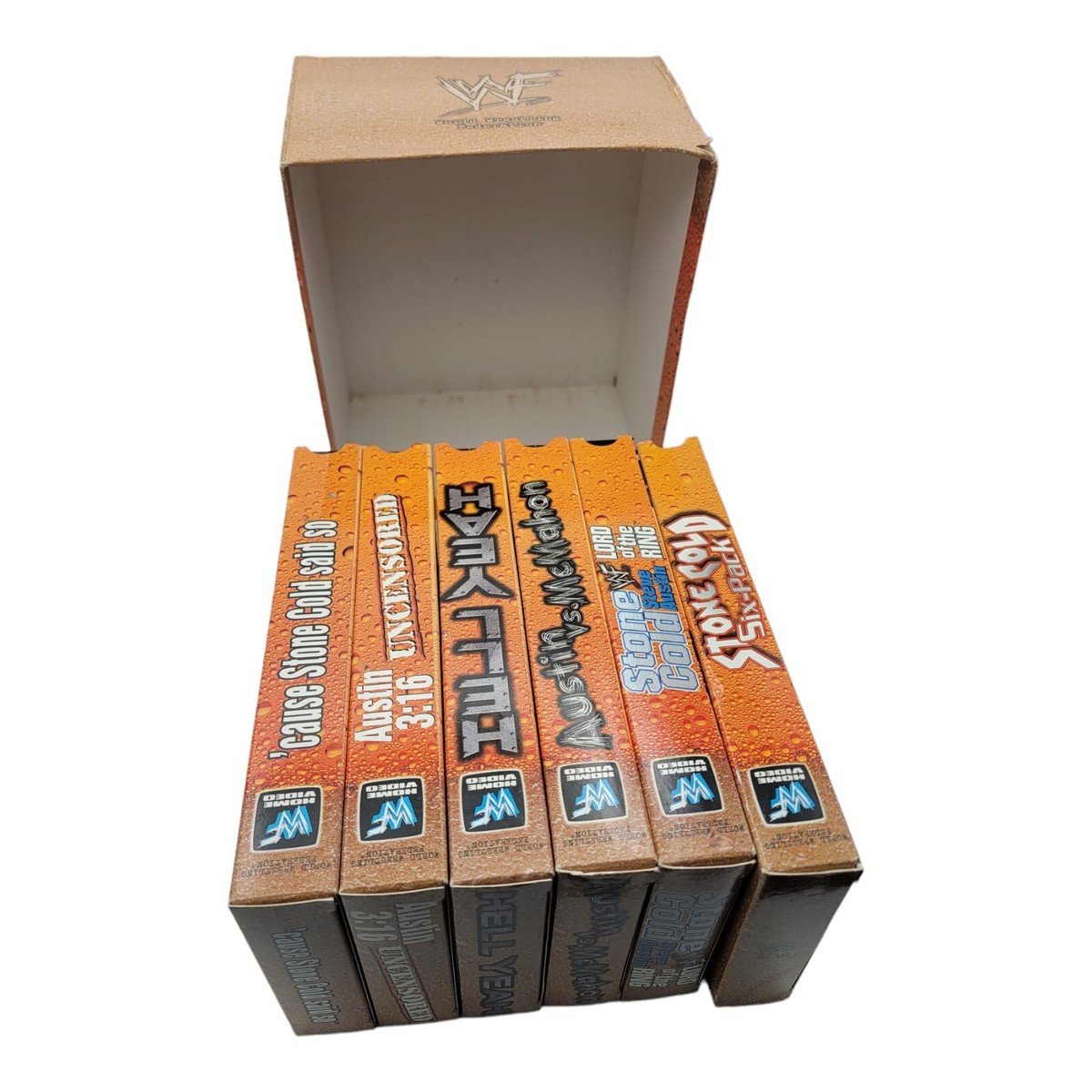 New WWF Vintage Stone Cold 6 Six Pack Attitude VHS Box Set 5 Tapes