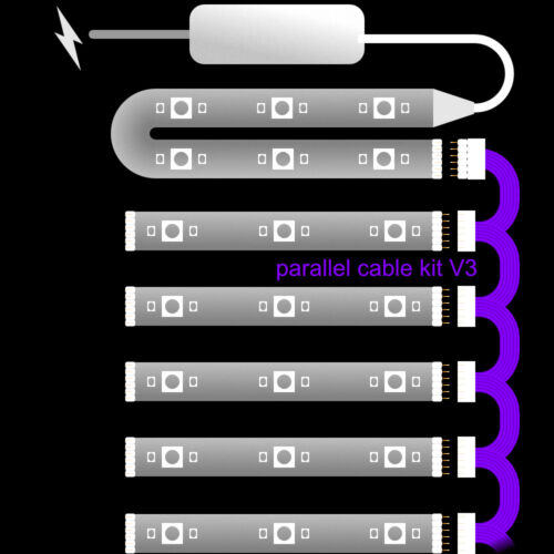 BLACK Parallel Cable for Philips Hue Lightstrip Plus V3 Splitter 3,4,5+ way - Picture 9 of 10
