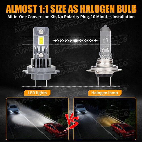 H7+H11/H8/H9 4pcs LED Headlight Bulbs Kit High Low Beam Super Bright 6500K White - Picture 11 of 13