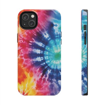 Vibrant Tie-Dye Phone Case, Colorful Tough Cell Phone Cover, Boho Style Gift,