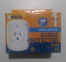 Woods Home Office Surge Protector 1 Outlet 810 Joules NIP FS