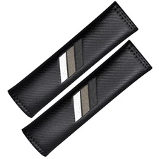 2X For Toyota Accessories Gray Embroidered Safety Seat Belt Shoulder Pad Cover