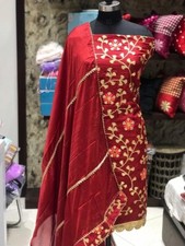 Punjabi Party wear Bollywood Designer Indian Unstitched Silk SALWAR KAMEEZ Suit