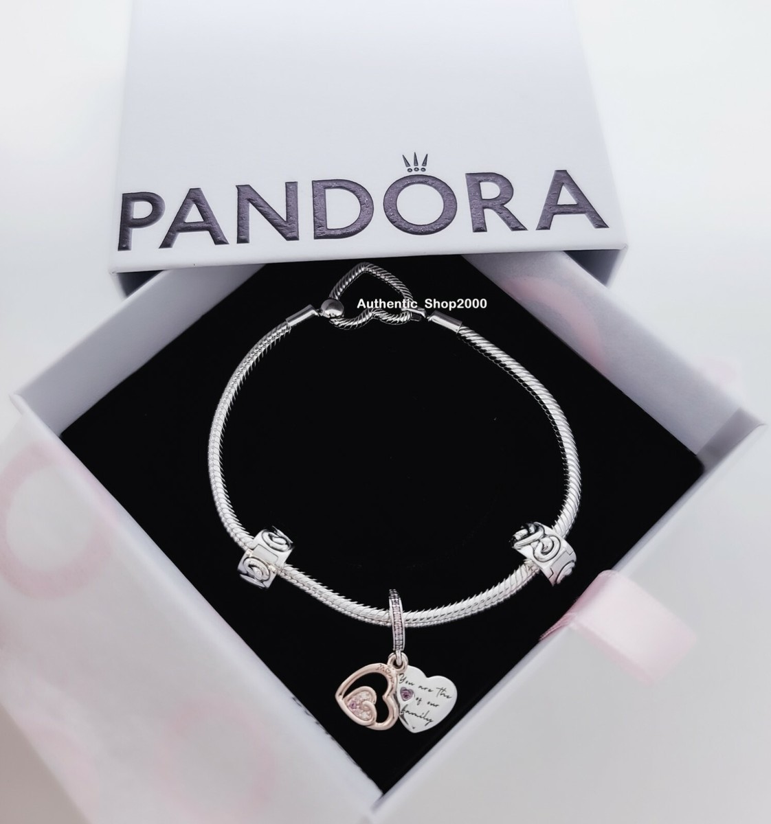 NEW 100% PANDORA 925 Entwined Infinite Hearts Mom Bracelet