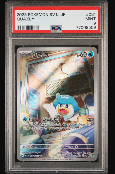 PSA 9 Mint Pokemon Quaxly AR 081/073 sv1a Triple Beat PSA 9 Mint Pokemon Quaxly AR 081/073 sv1a Triple Beat
