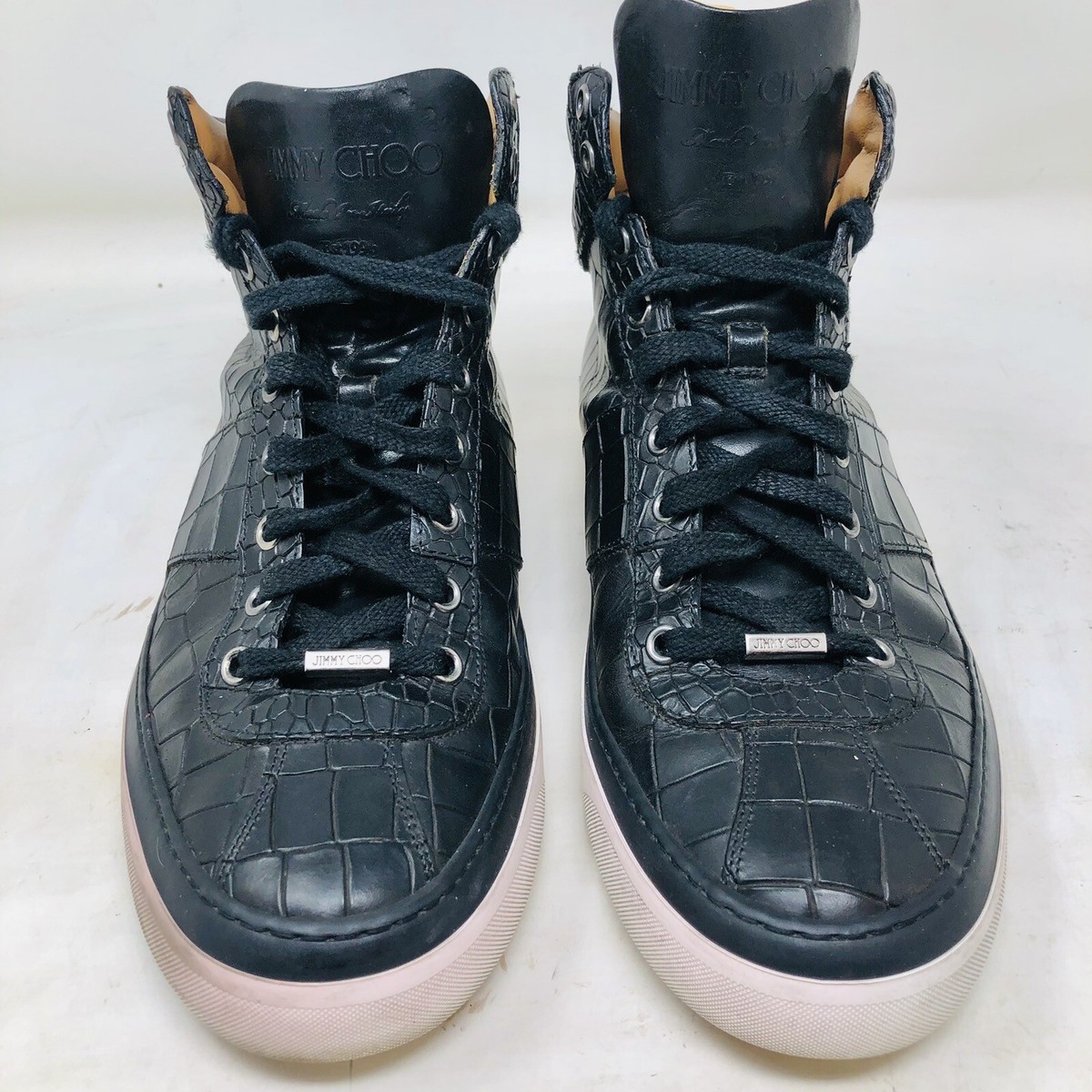 Jimmy Choo Belgravia Crocodile Embossed Leather High Top Jimmy Choo Belgravia Crocodile Embossed Leather High Top