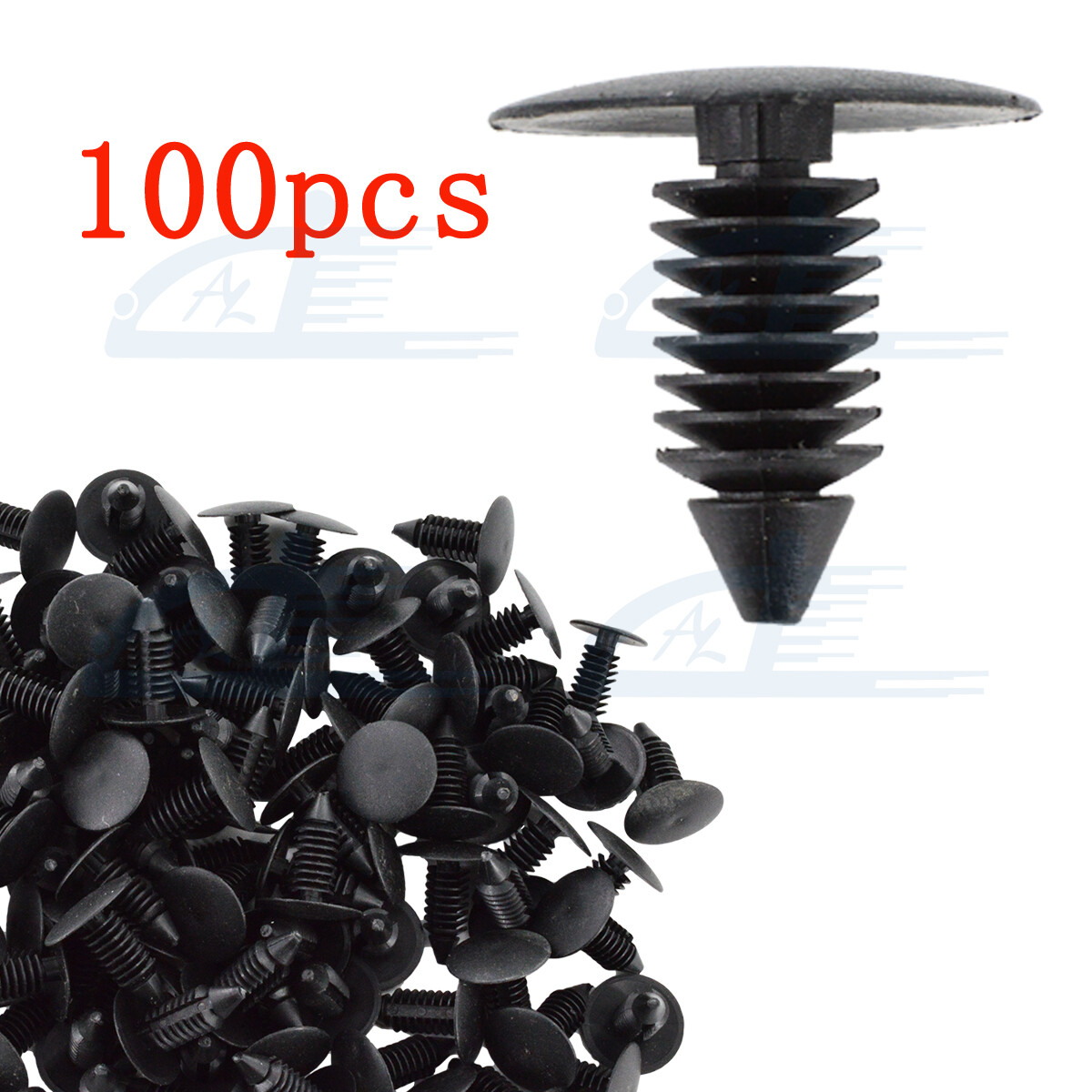 100X 8mm Auto Car Bumper Clips Plastic Rivet Fasteners Fender Push Trim Pins