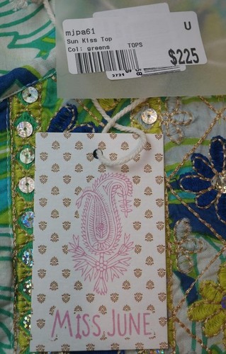 Tropical Embroidered Blouse by Miss June Sun Kiss Top Size 10/12 - Picture 4 of 8